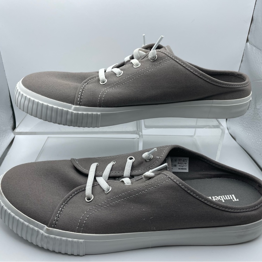 Timber women’s gray mules, canvas slip on sneakers, woman size 11 - Picture 3 of 8